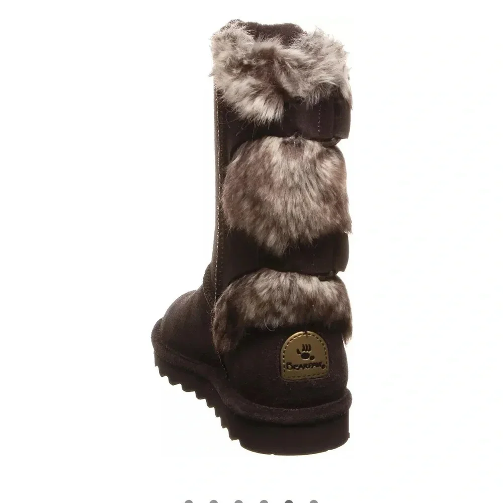 BEARPAW Women's Size 7 Eloise Boots Chocolate Brown NWT Snow Wool Lining